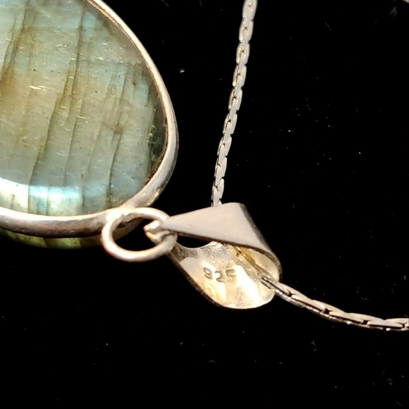 🌹2 for $15🌹 NWOT Natural Flash Labradorite Pendant .925 Sterling Necklace - Picture 8 of 9